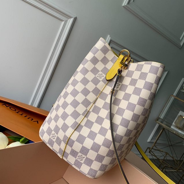 2018 louis vuitton original damier azur neonoe bag n43569 yellow