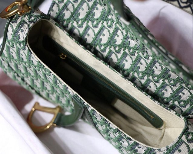 2019 Dior original canvas saddle bag M0446 green