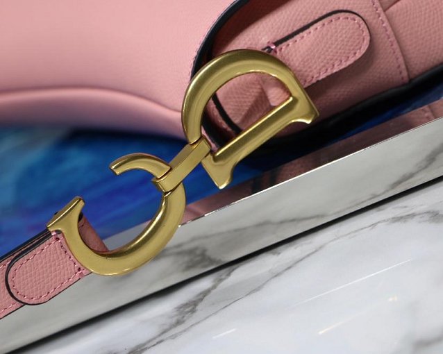 2019 Dior original grained calfskin mini saddle bag M0447 pink