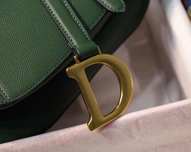 2019 Dior original grained calfskin saddle bag M0446 green