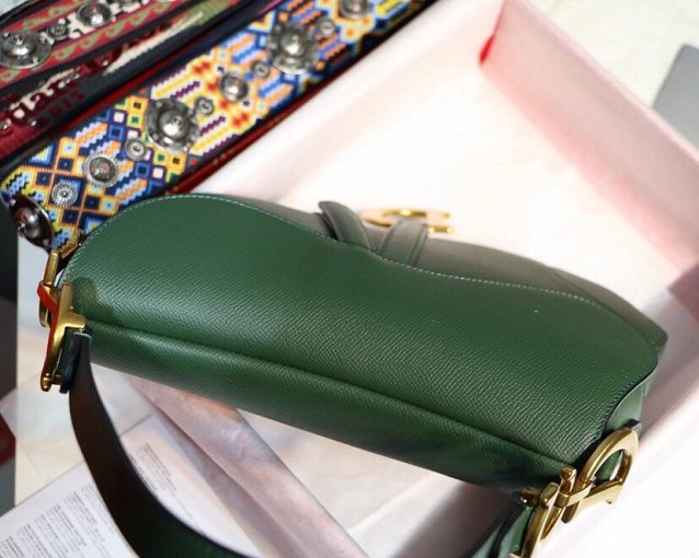 2019 Dior original grained calfskin saddle bag M0446 green