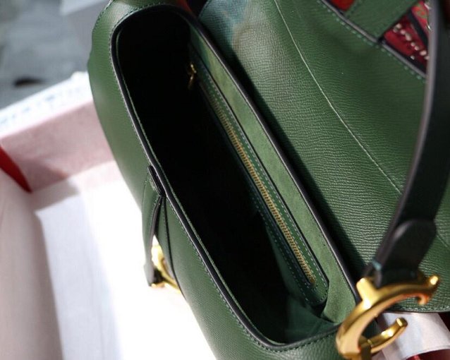 2019 Dior original grained calfskin saddle bag M0446 green