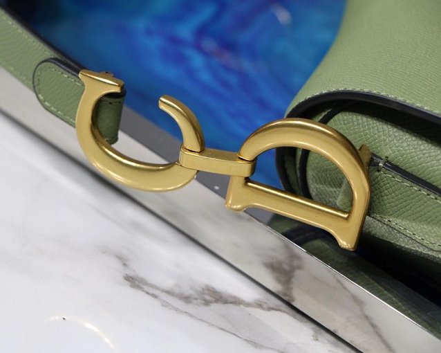 2019 Dior original grained calfskin saddle bag M0446 light green