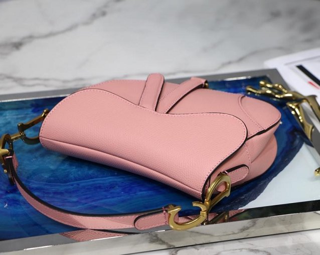 2019 Dior original grained calfskin saddle bag M0446 pink