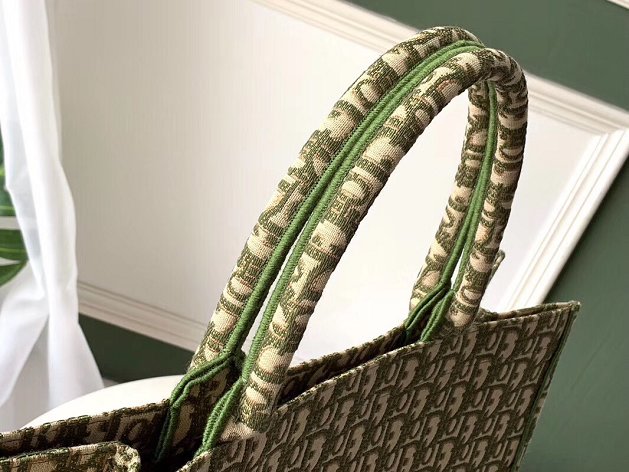 Dior original canvas book tote oblique bag M1286 green