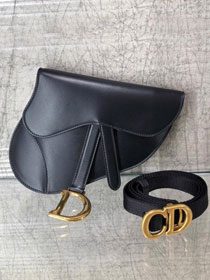 2019 Dior original calfskin saddle belt bag S5632 black