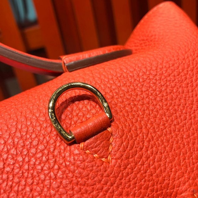 2019 Hermes original handmade togo leather kelly 2424 bag H03699 orange