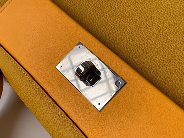 2019 Hermes original handmade togo leather kelly 2424 bag H03699 yellow