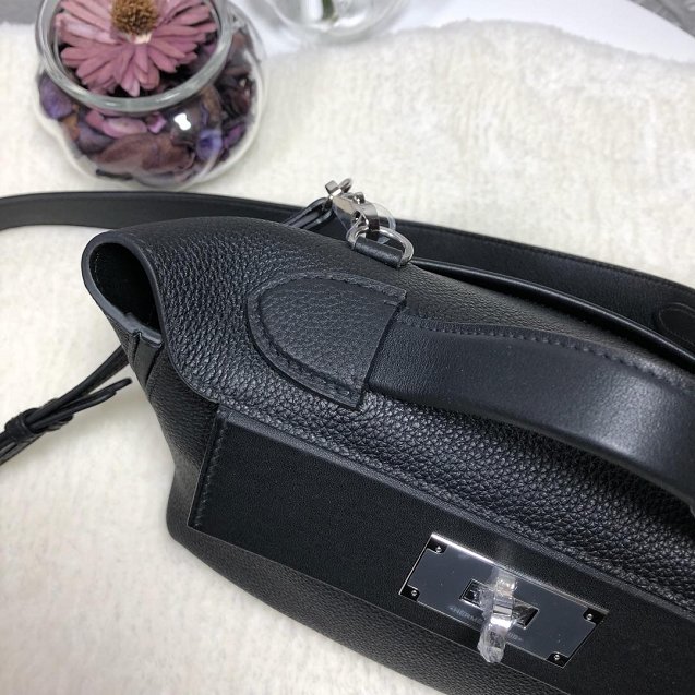 2019 Hermes original handmade togo leather small kelly 2424 bag H03698 black