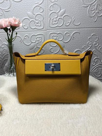 2019 Hermes original handmade togo leather small kelly 2424 bag H03698 yellow