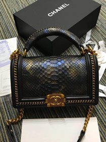 CC original python leather medium le boy handbag A94804 black
