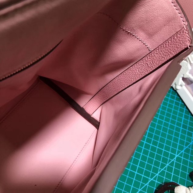 2019 Hermes original handmade printed togo leather kelly 2424 bag H03699 pink