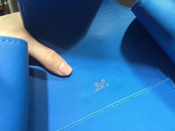 Hermes original handmade calfskin GR24 backpack H071346 blue