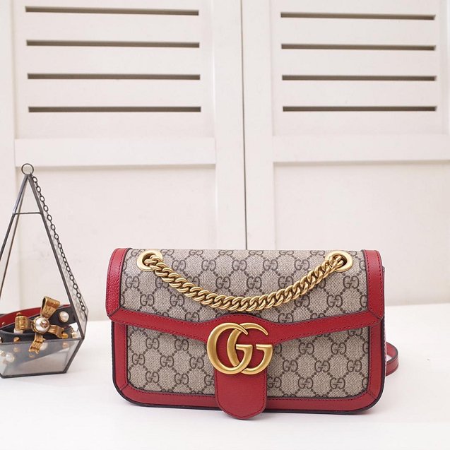 2019 GG original canvas small marmont bag 443497 red