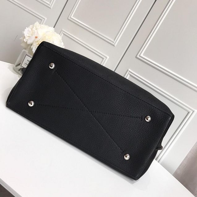 2019 louis vuitton original mahina leather carmel hobo bag M52950 black