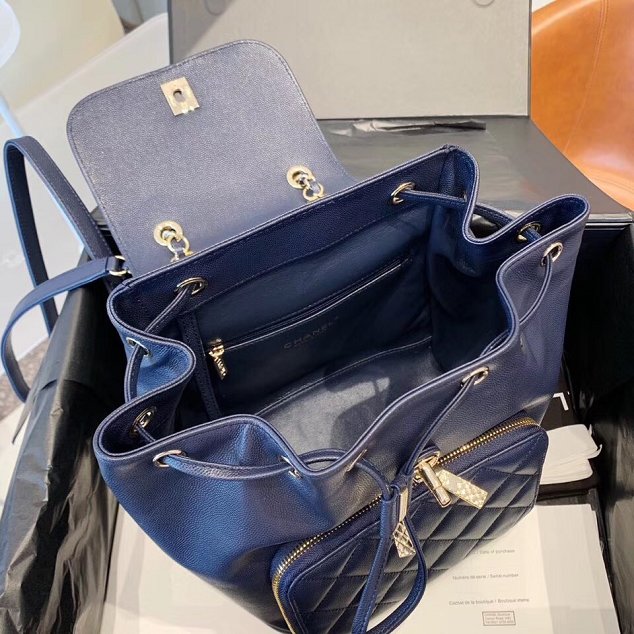 2018 CC original grained calfskin backpack A93748 blue