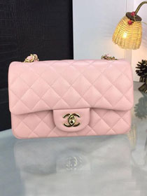 CC original handmade lambskin mini flap bag A69900 pink