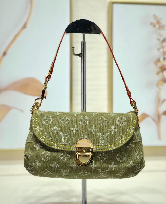 2020 Louis vuitton original denim handbag M44471 green
