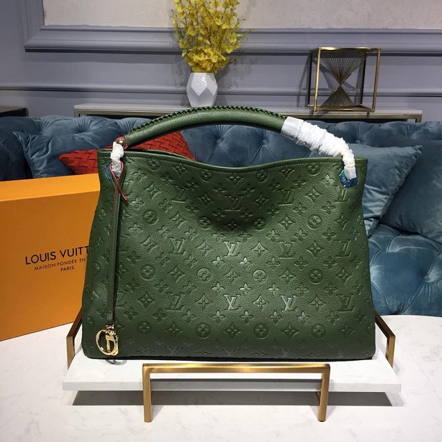 Louis vuitton original monogram empreinte calfskin artsy mm m43876 blackish green