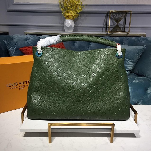 Louis vuitton original monogram empreinte calfskin artsy mm m43876 blackish green