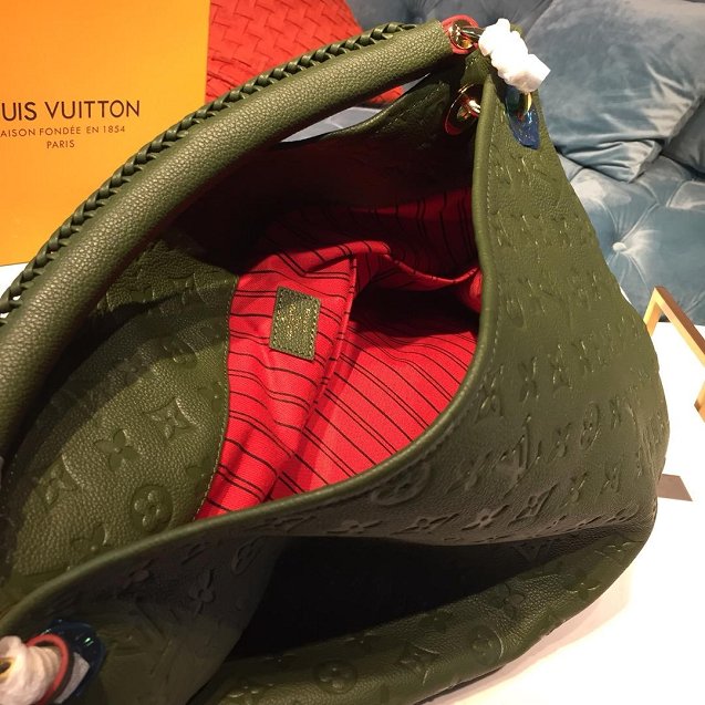 Louis vuitton original monogram empreinte calfskin artsy mm m43876 blackish green