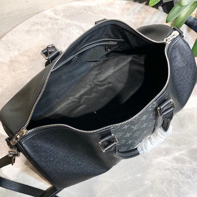 Louis vuitton original taiga leather keepall bandouliere 45 M94416 black 