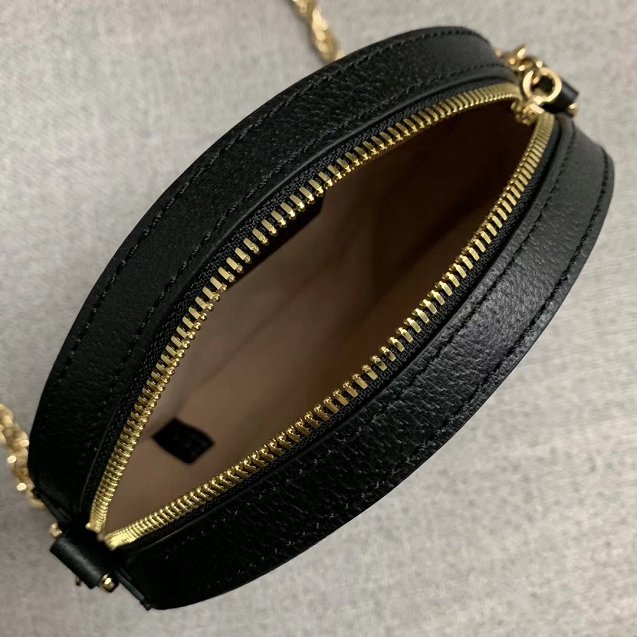 2019 GG original calfskin ophidia mini round shoulder bag 550618 black