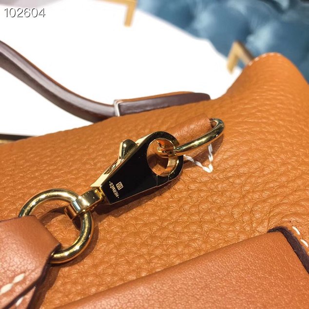 Hermes togo leather small kelly 2424 bag H03698 caramel