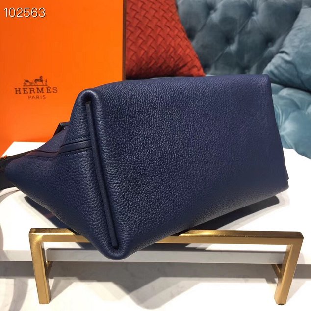 Hermes togo leather small kelly 2424 bag H03698 royal blue