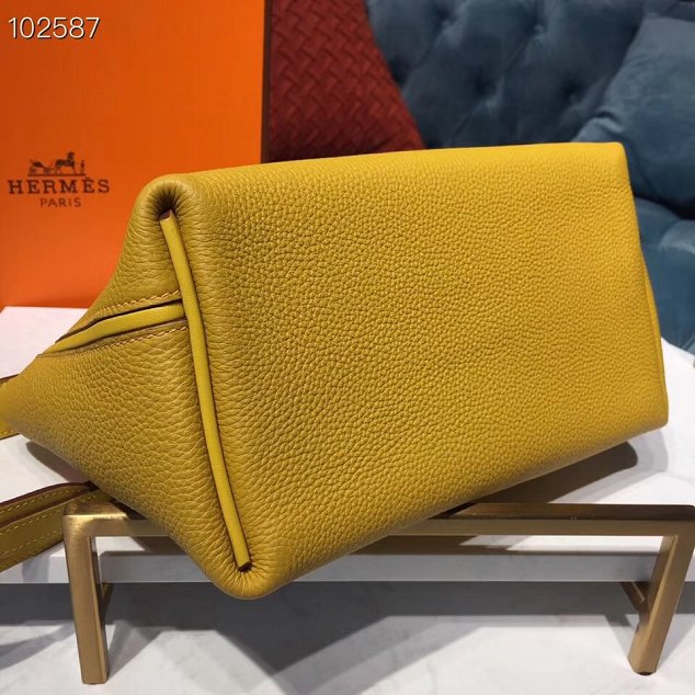 Hermes togo leather small kelly 2424 bag H03698 yellow