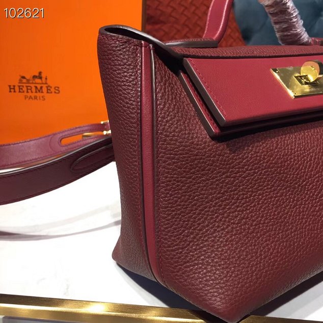 Hermes togo leather kelly 2424 bag H03699 bordeaux