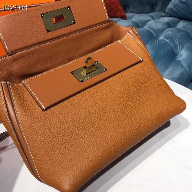 Hermes togo leather kelly 2424 bag H03699 caramel