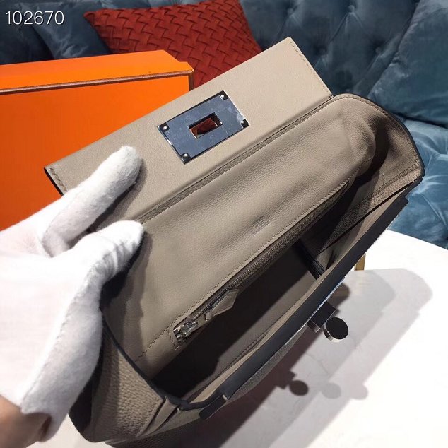 Hermes togo leather kelly 2424 bag H03699 grey