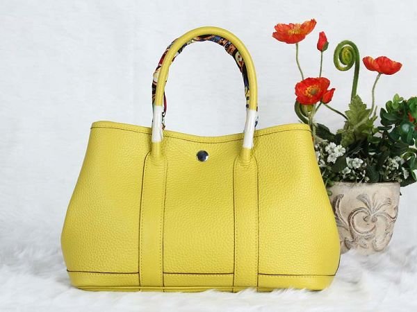 Hermes calfskin large garden party 36 bag G360 lemon yellow