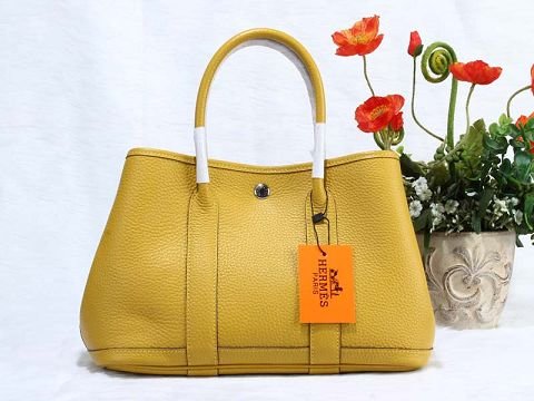 Hermes calfskin small garden party 30 bag G300 yellow