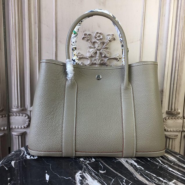 Hermes original calfskin garden party 36 bag G0360 grey