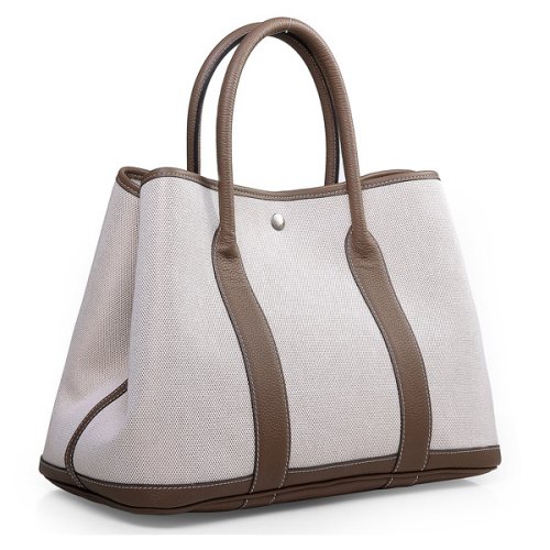 Hermes canvas garden party 30 bag G30 white&gray