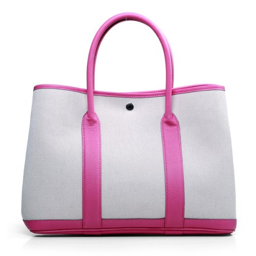 Hermes canvas garden party 30 bag G30 white&peach red