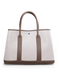 Hermes canvas large garden party 36 bag G36 white&grey