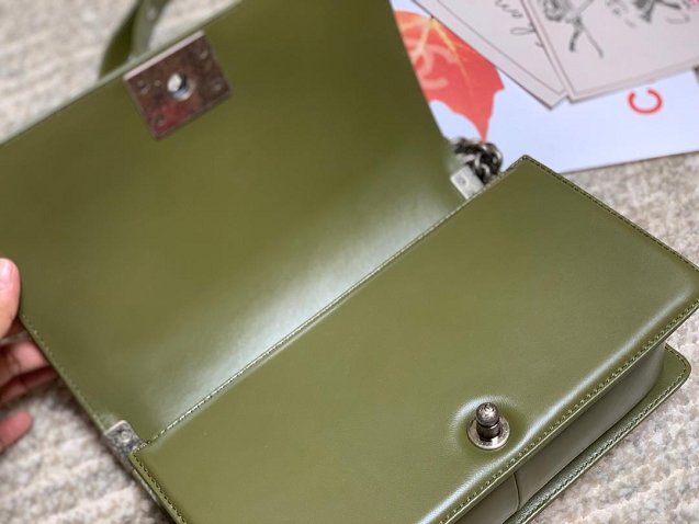 CC original genuine stingray skin boy bag A67086 olive