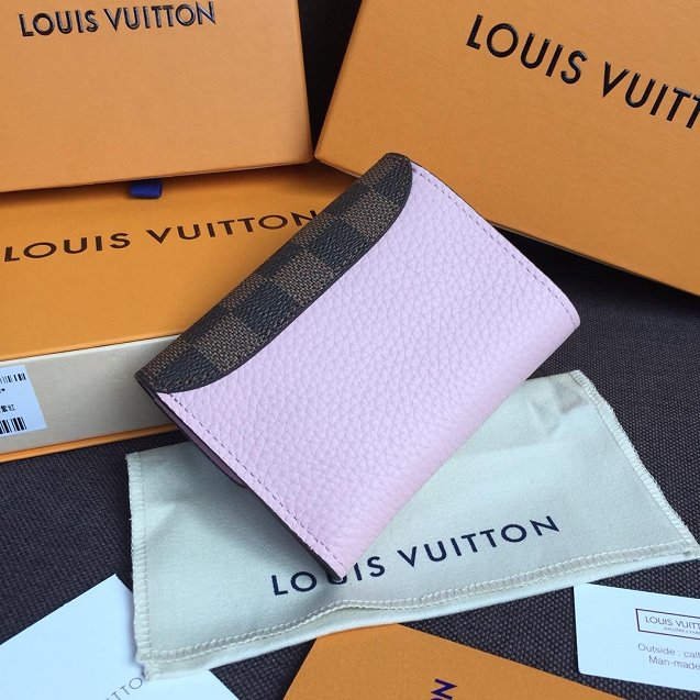 Louis vuitton damier ebene croisette wallet N60208 pink
