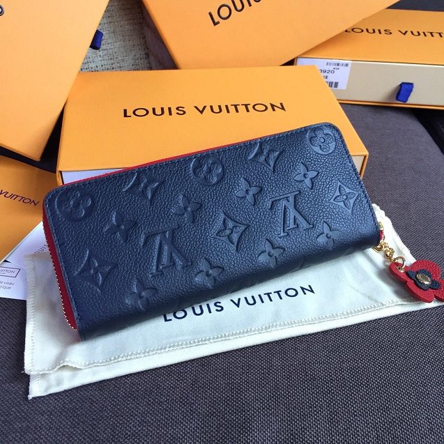 Louis vuitton monogram empreinte clemence wallet M63920 navy blue