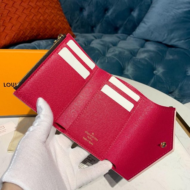 Louis vuitton monogram victorine wallet M41938 rose red