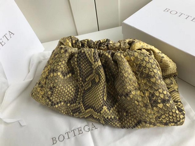 2019 BV original python leather large pouch 576227 yellow