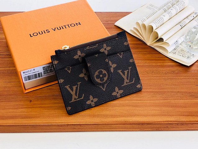 Louis vuitton monogram porte carter zippe M66531 black