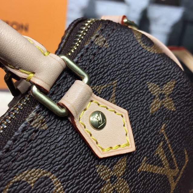 Louis vuitton original handmade monogram canvas nano speedy M61252