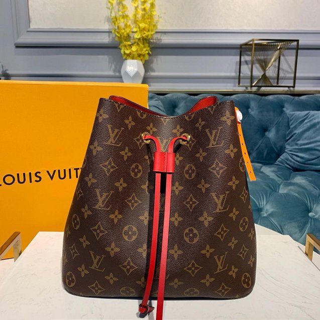 Louis vuitton original handmade monogram canvas neonoe bag M44021 red