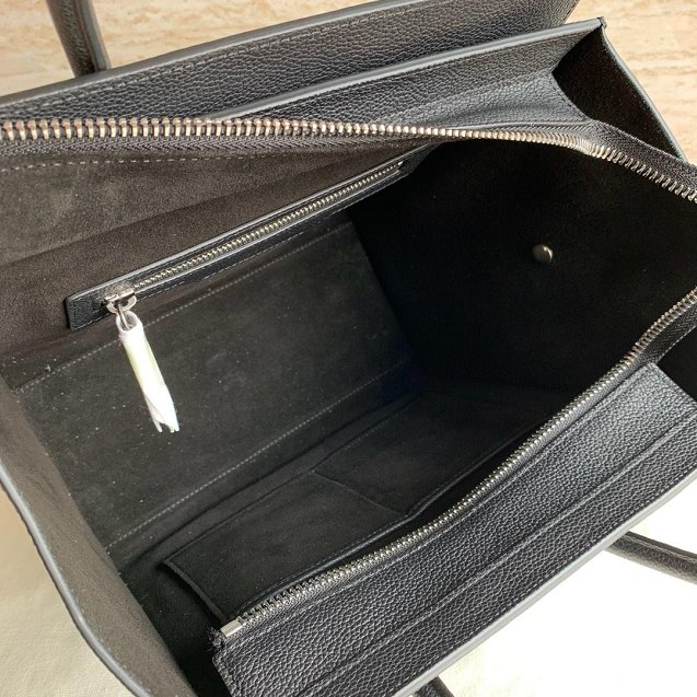 Celine original grained calfskin micro luggage handbag 189793 black