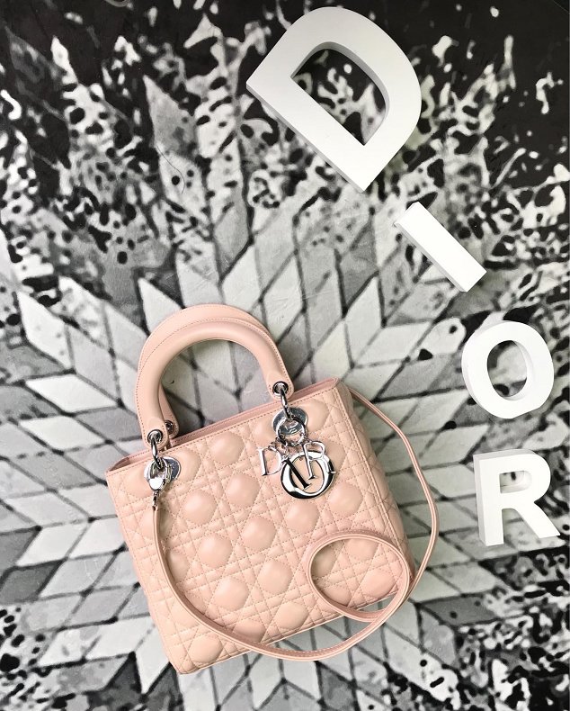 Dior original lambskin lady dior bag 44551 apricot