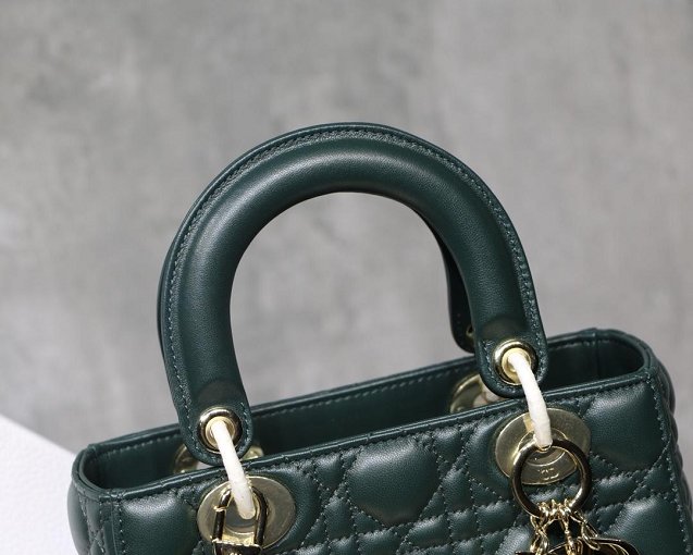 Dior original lambskin small my ABCdior bag M0538 blackish green